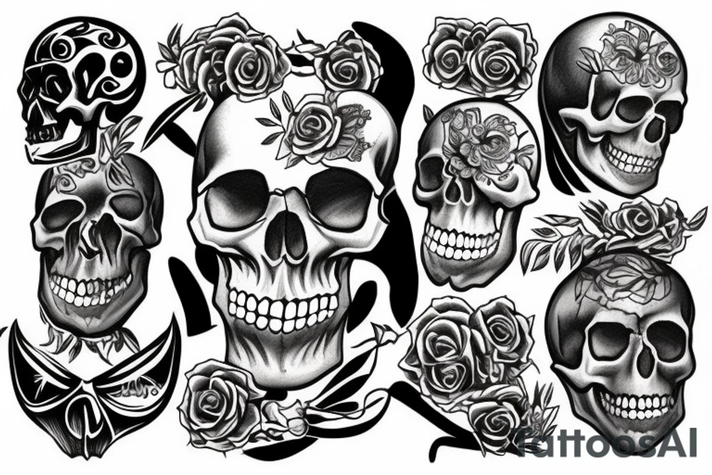 skull and gym tattoo idea