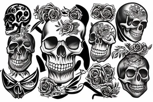 skull and gym tattoo idea