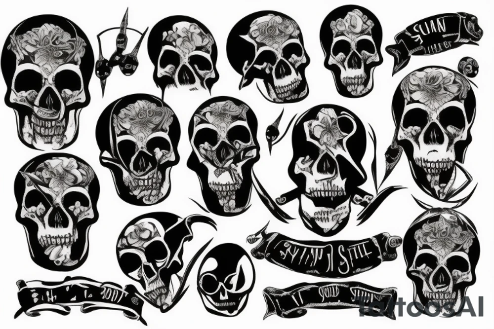 skull and gym tattoo idea
