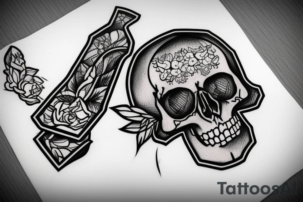 skull representing gymnasiums tattoo idea