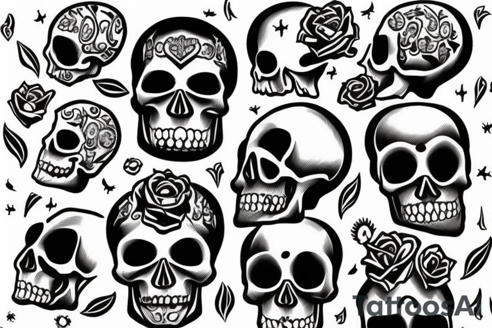 skull representing gymnasiums tattoo idea