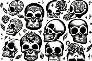 skull representing gymnasiums tattoo idea