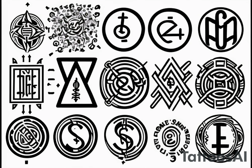 A symbol that consists of three elements. 

The three elements should symbolize that everything is abundant. Money, success, etc. 

It should also symbolize gratitude, the connection to ourself and god tattoo idea
