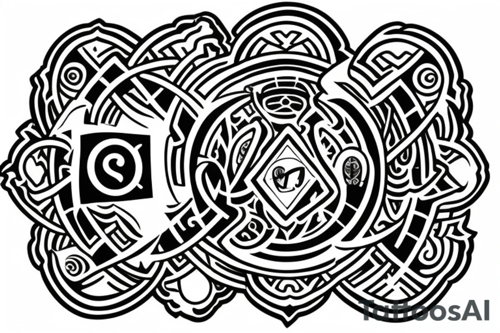 A symbol that consists of three elements. 

The three elements should symbolize that everything is abundant. Money, success, etc. 

It should also symbolize gratitude, the connection to ourself and god tattoo idea