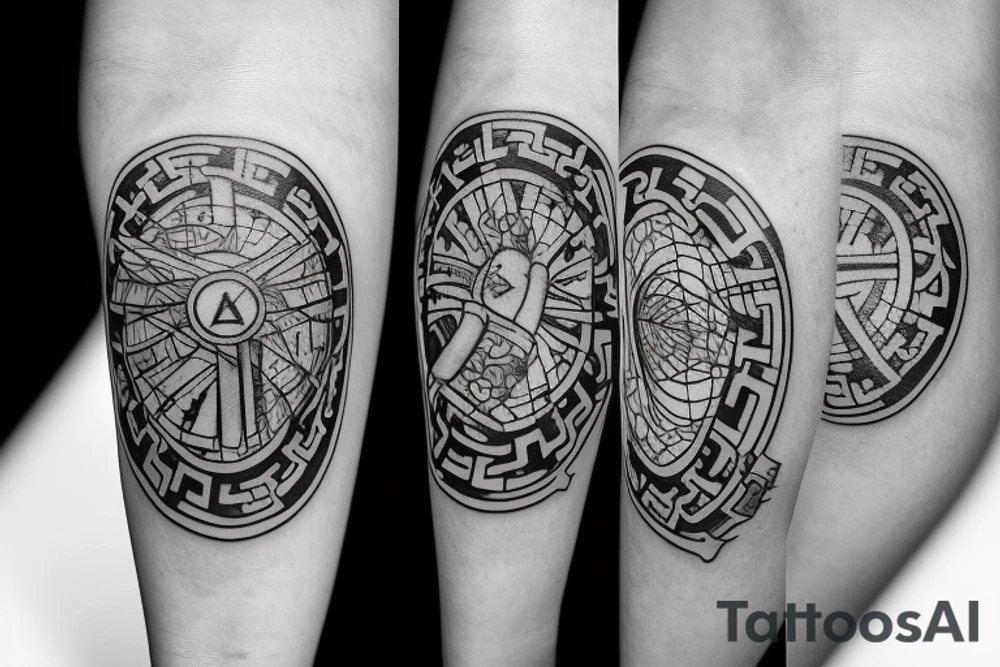 A symbol that consists of three elements. 

The three elements should symbolize that everything is abundant. Money, success, etc. 

It should also symbolize gratitude, the connection to ourself and god tattoo idea