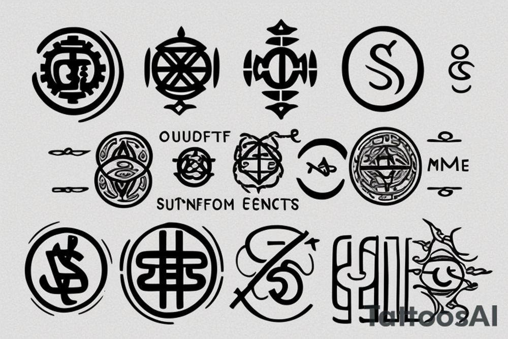 A symbol that consists of three elements. 

The three elements should symbolize that everything is abundant. Money, success, etc. 

It should also symbolize gratitude, the connection to ourself and god tattoo idea