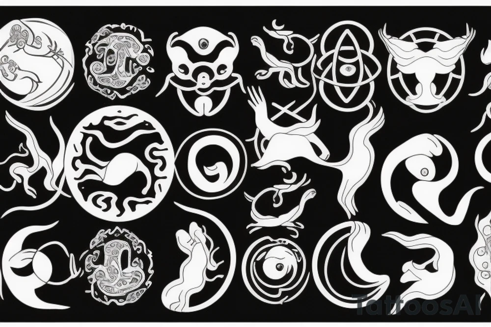 Ying yang symbol with cancer astrology tattoo idea