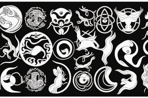 Ying yang symbol with cancer astrology tattoo idea
