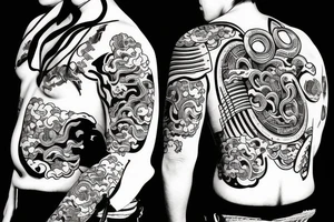 samurai watching the sunset tattoo idea