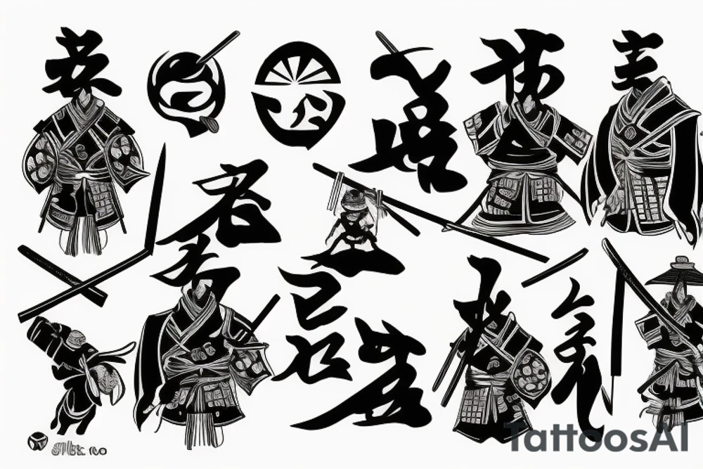 samurai watching the sunset tattoo idea