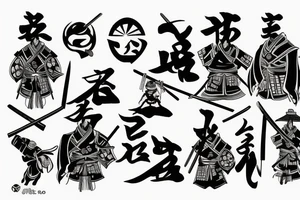 samurai watching the sunset tattoo idea