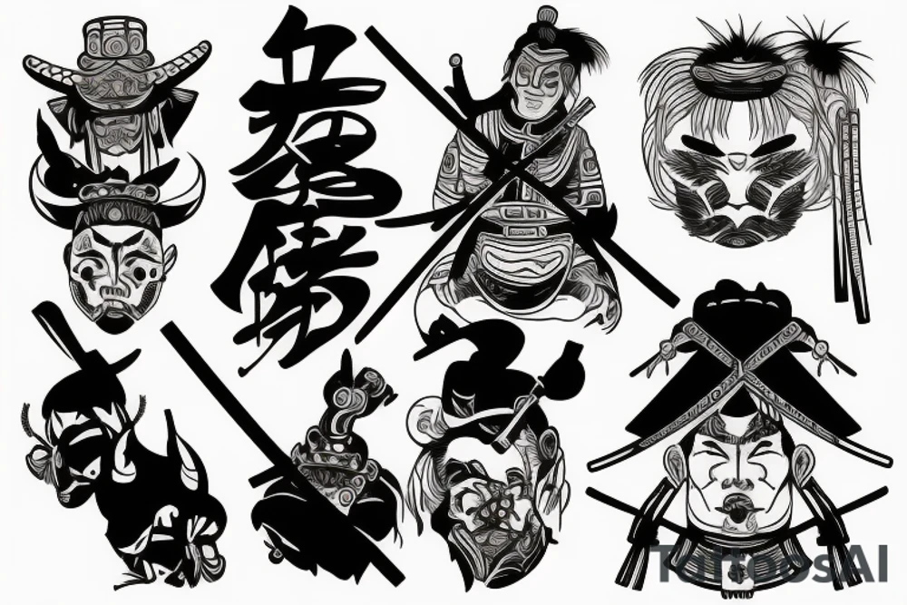 samurai watching the sunset tattoo idea