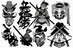 samurai watching the sunset tattoo idea