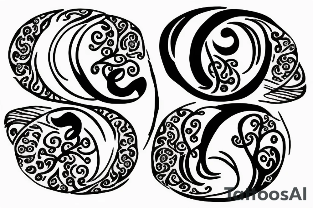 Ying yang symbol with cancer astrology symbol and tree of life tattoo idea