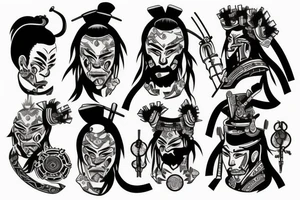 samurai watching the sunset tattoo idea
