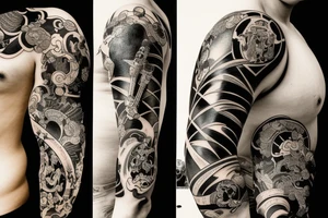 samurai watching the sunset tattoo idea