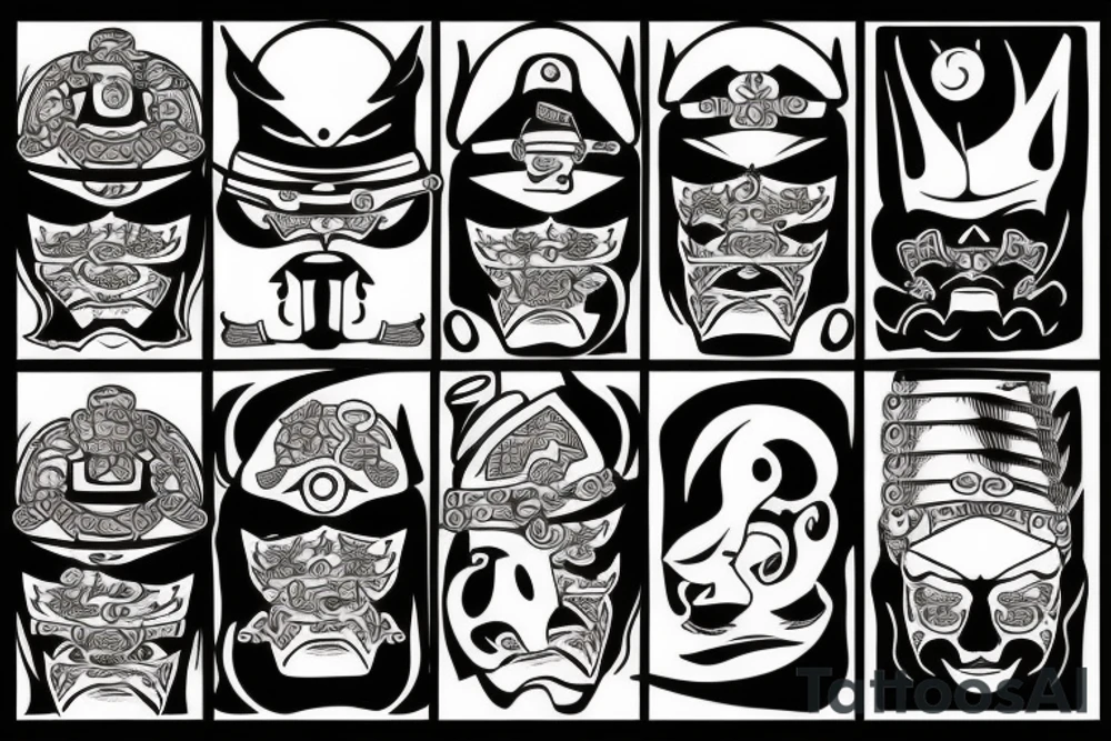 samurai watching the sunset tattoo idea