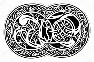 Yin yang with cancer astrology symbol and tree of life tattoo idea