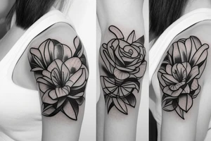 lily flowers with a bow tattoo idea