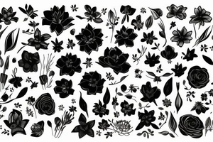 lily flowers with a big present bow tattoo idea