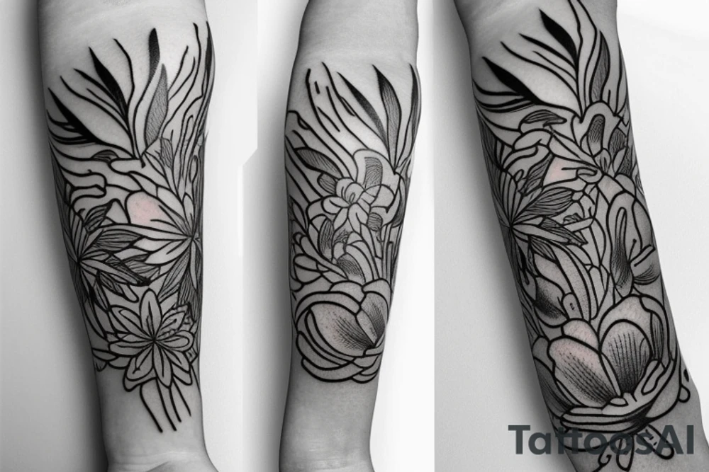 I want a Half sleeve on forearm with Lilies tattoo idea I want a Half sleeve on forearm with Lilies tattoo idea