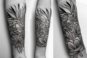 I want a Half sleeve on forearm with Lilies tattoo idea