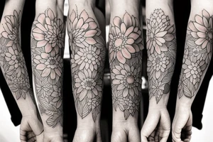 I want a Half sleeve on forearm with florals tattoo idea