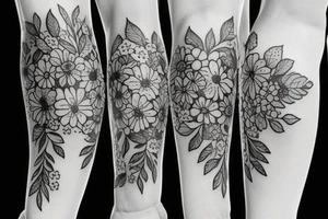 I want a Half sleeve on forearm with florals tattoo idea