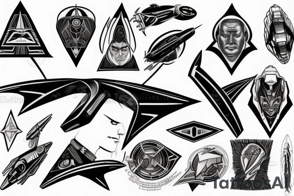 Masculine design with Star Trek theme tattoo idea