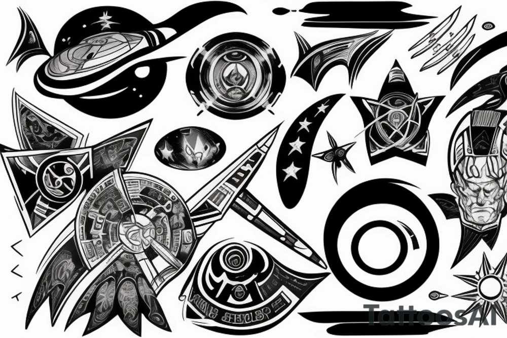 Masculine design with Star Trek theme tattoo idea