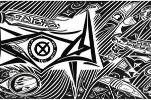 Star Trek Delta Symbol made into a masculine design. Incorporating the phrase "To Boldly Go" tattoo idea
