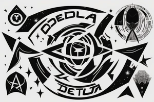 Star Trek Delta Symbol made into a masculine design. Incorporating the phrase "To Boldly Go" tattoo idea