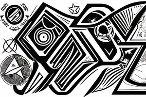 Star Trek Delta Symbol made into a masculine design. Incorporating the phrase "To Boldly Go" tattoo idea