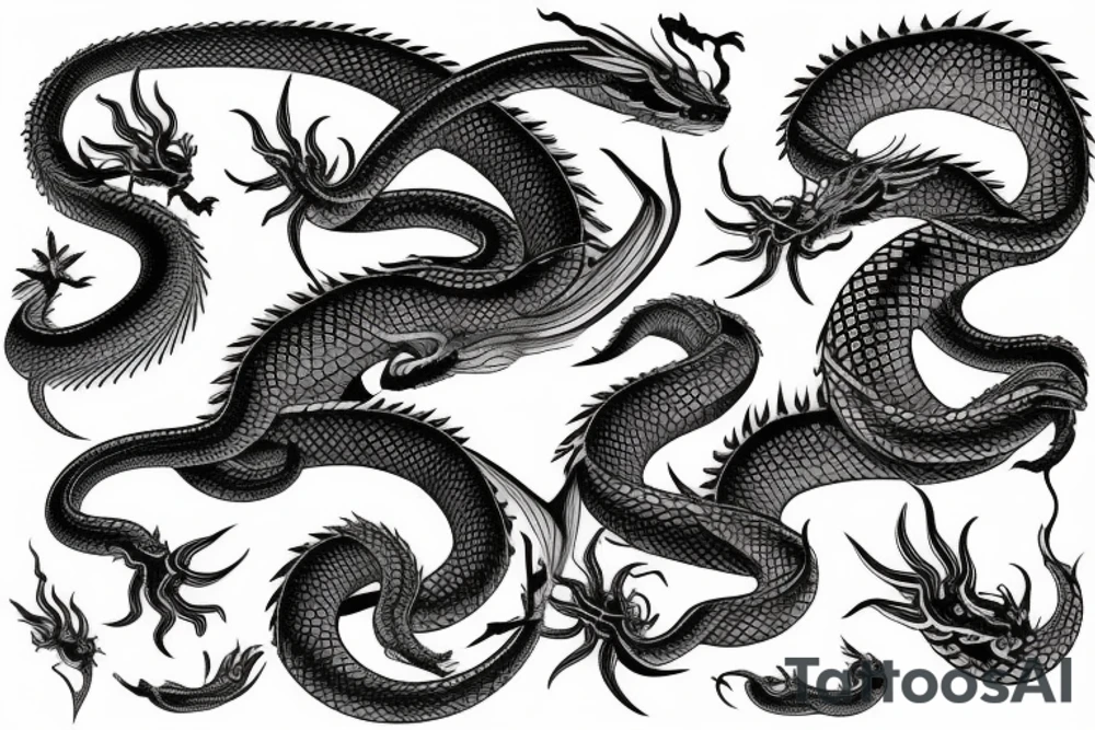 cosmic dragon snake on left arm and left
chest tattoo idea cosmic dragon snake on left arm and left
chest tattoo idea