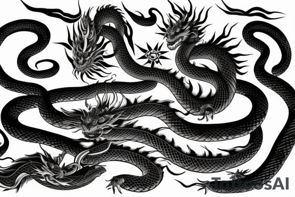 cosmic dragon snake on left arm and left
chest tattoo idea cosmic dragon snake on left arm and left
chest tattoo idea