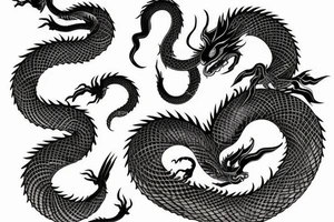 cosmic dragon snake on left arm and left 
chest tattoo idea