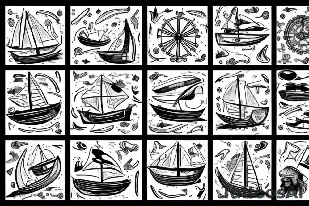 albuferenc boat with a mast tattoo idea