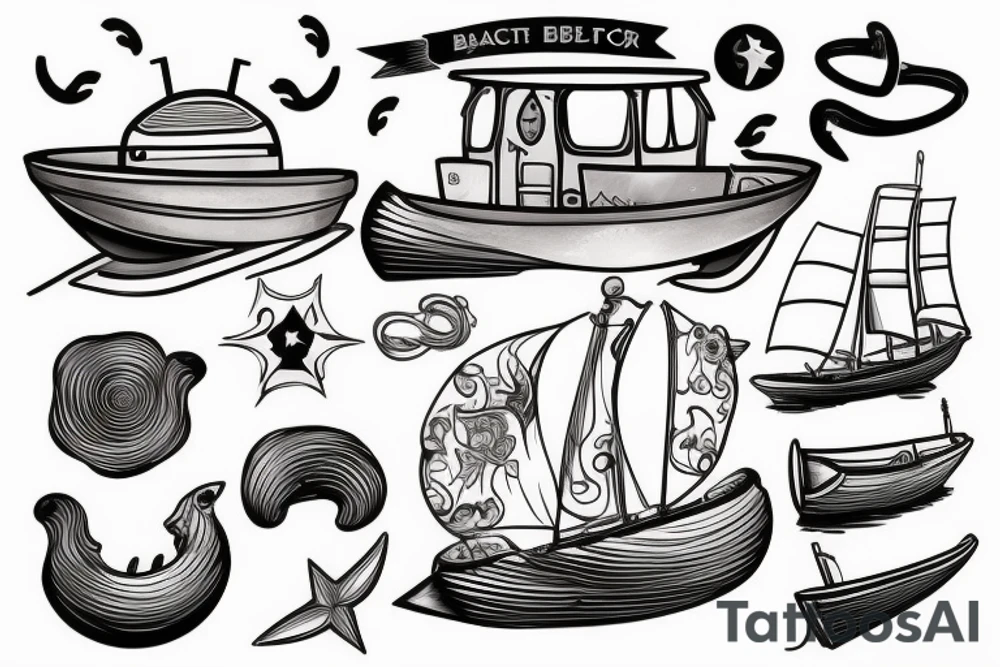 albuferenc boat with a mast tattoo idea