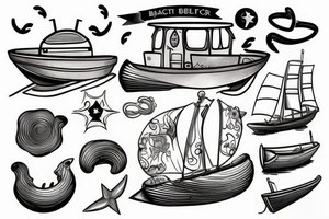 albuferenc boat with a mast tattoo idea