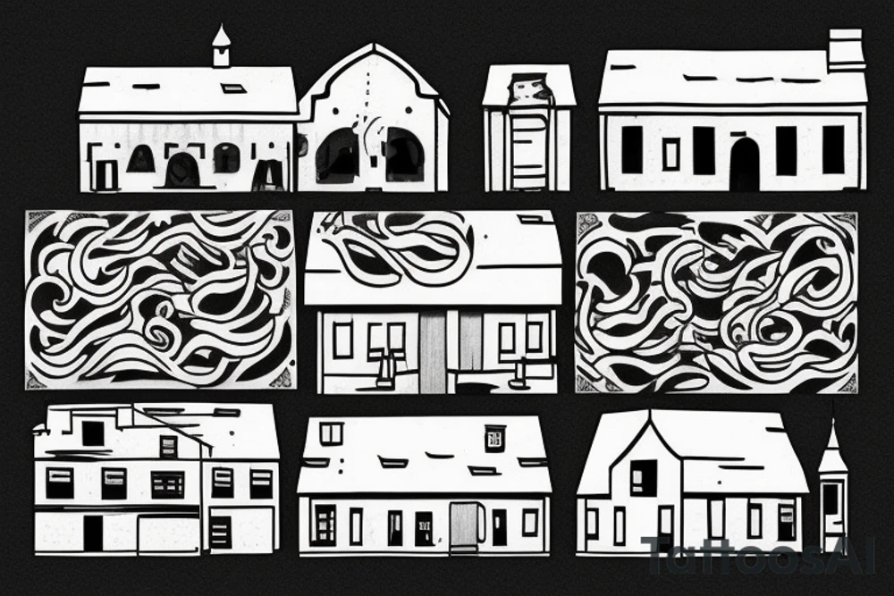 Raised granary house from Asturias Spain tattoo idea