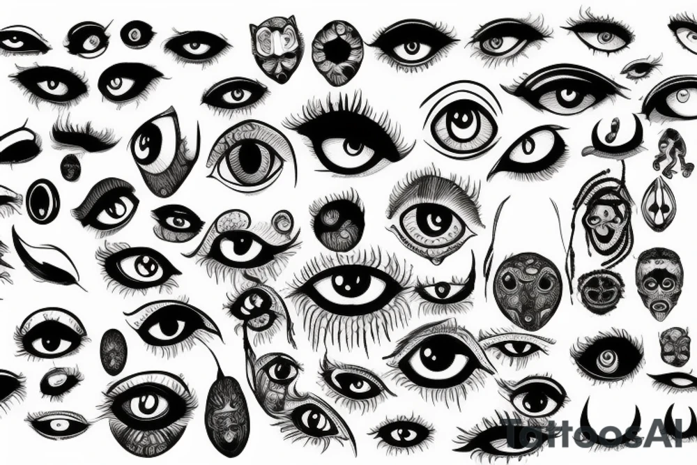 many eyes tattoo idea
