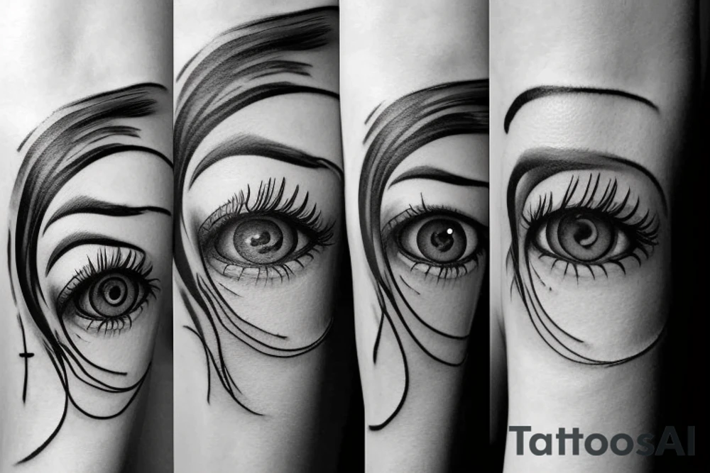 female eye tattoo idea