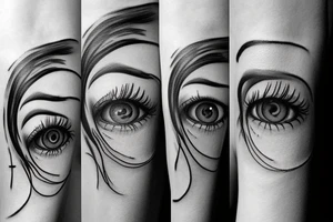 female eye tattoo idea