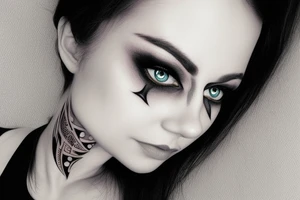 female eye tattoo idea