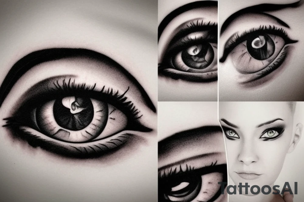 female eye tattoo idea