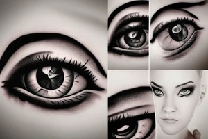 female eye tattoo idea