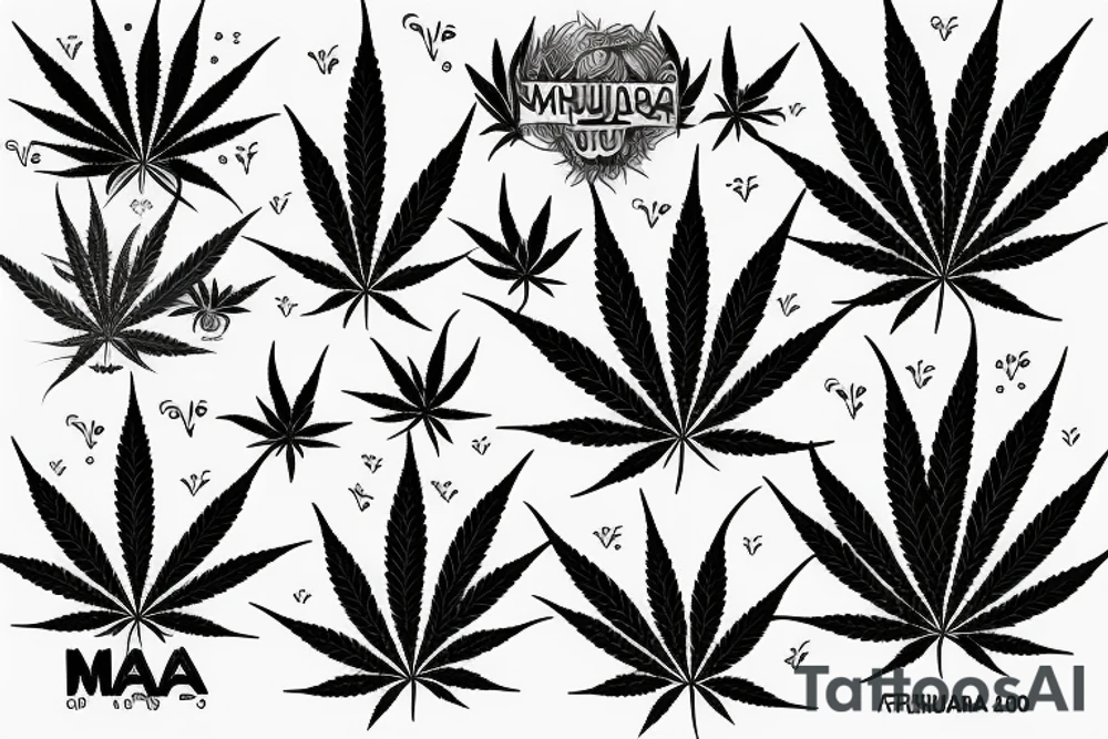 marijuana tattoo idea