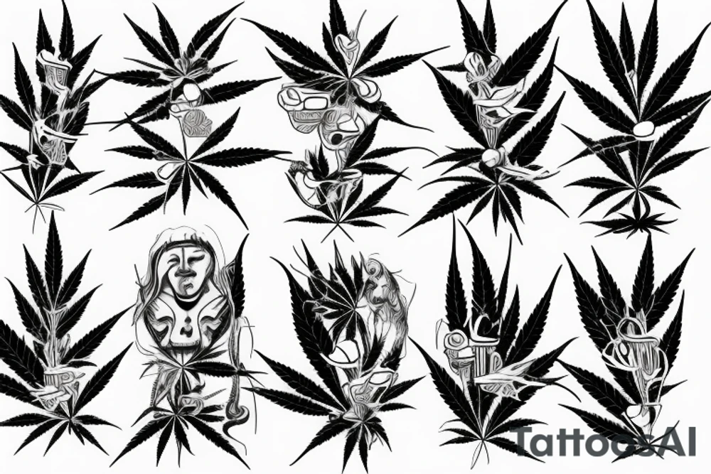 marijuana tattoo idea