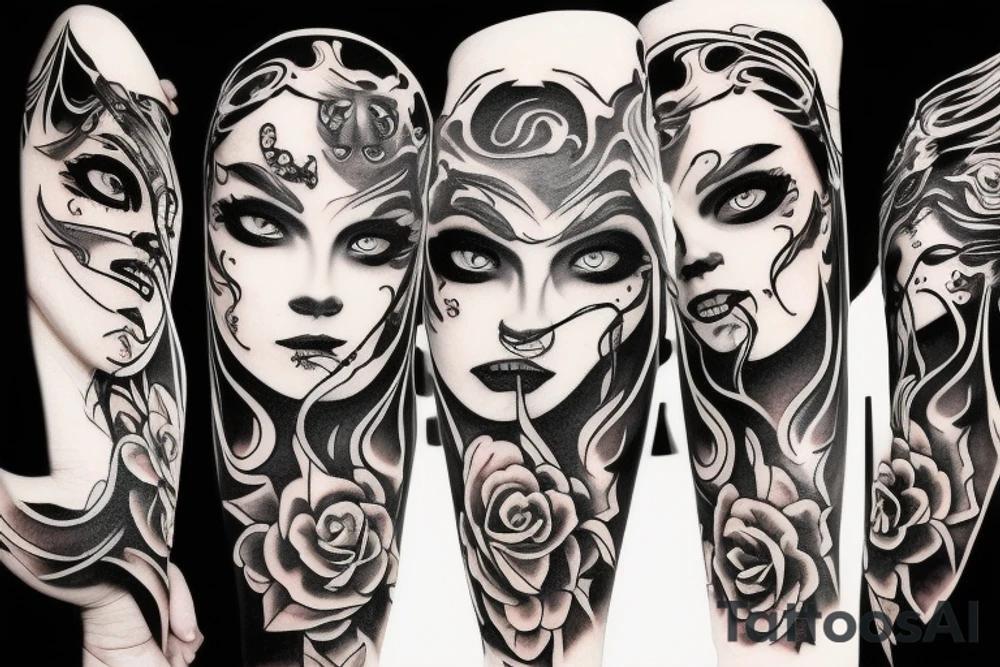 demon face tattoo idea