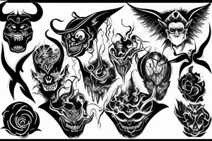 demon face tattoo idea